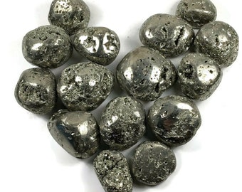 Pyrite Geodes Crystal Druzy Tumbled Pocket Stone, Fools Gold