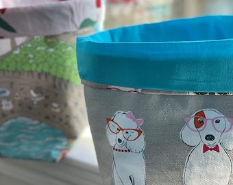 Fabric Storage Basket - Fun Dogs