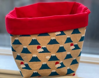 Small Fabric Storage Basket - Mt. Fuji