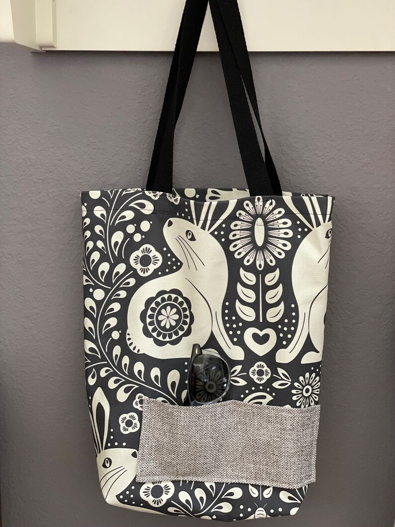 Tote with Double Pocket Rabbit image 2