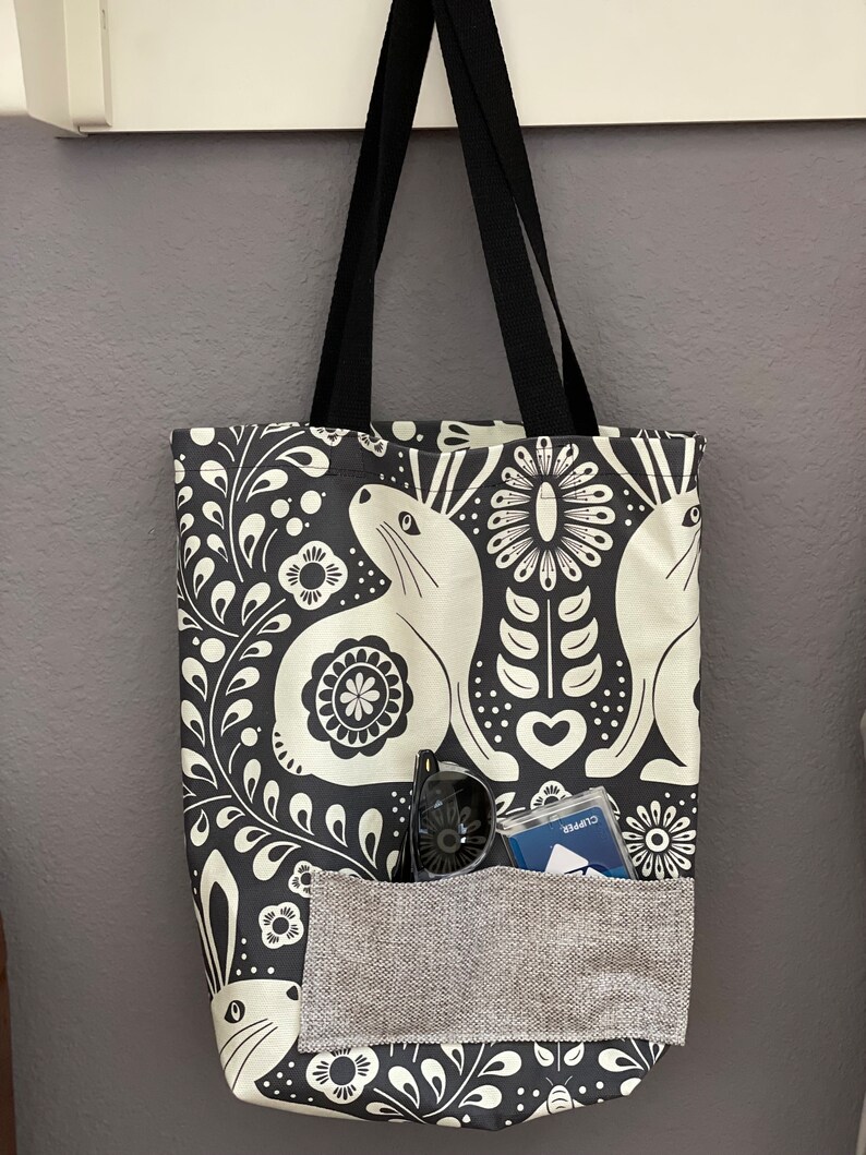 Tote with Double Pocket Rabbit image 1