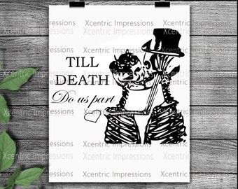 Till death do us part SVG, Silhouette files, Cutting files, love, instant download, Till death do us part PNG, skulls SVG, skull stencil