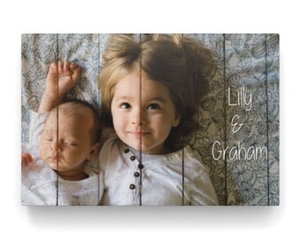 Custom Photo Canvas Art with text of your choice - 8 in x 12 in