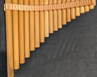 Flauta de Pan Profesional Flauta de Pan 18 Tubos Biselados en G tubos biselados