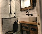 Items Similar To Vintage Industrial Bathroom Vanity Storage