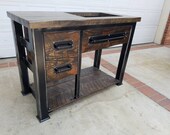 Items Similar To Vintage Industrial Bathroom Vanity Cabinet