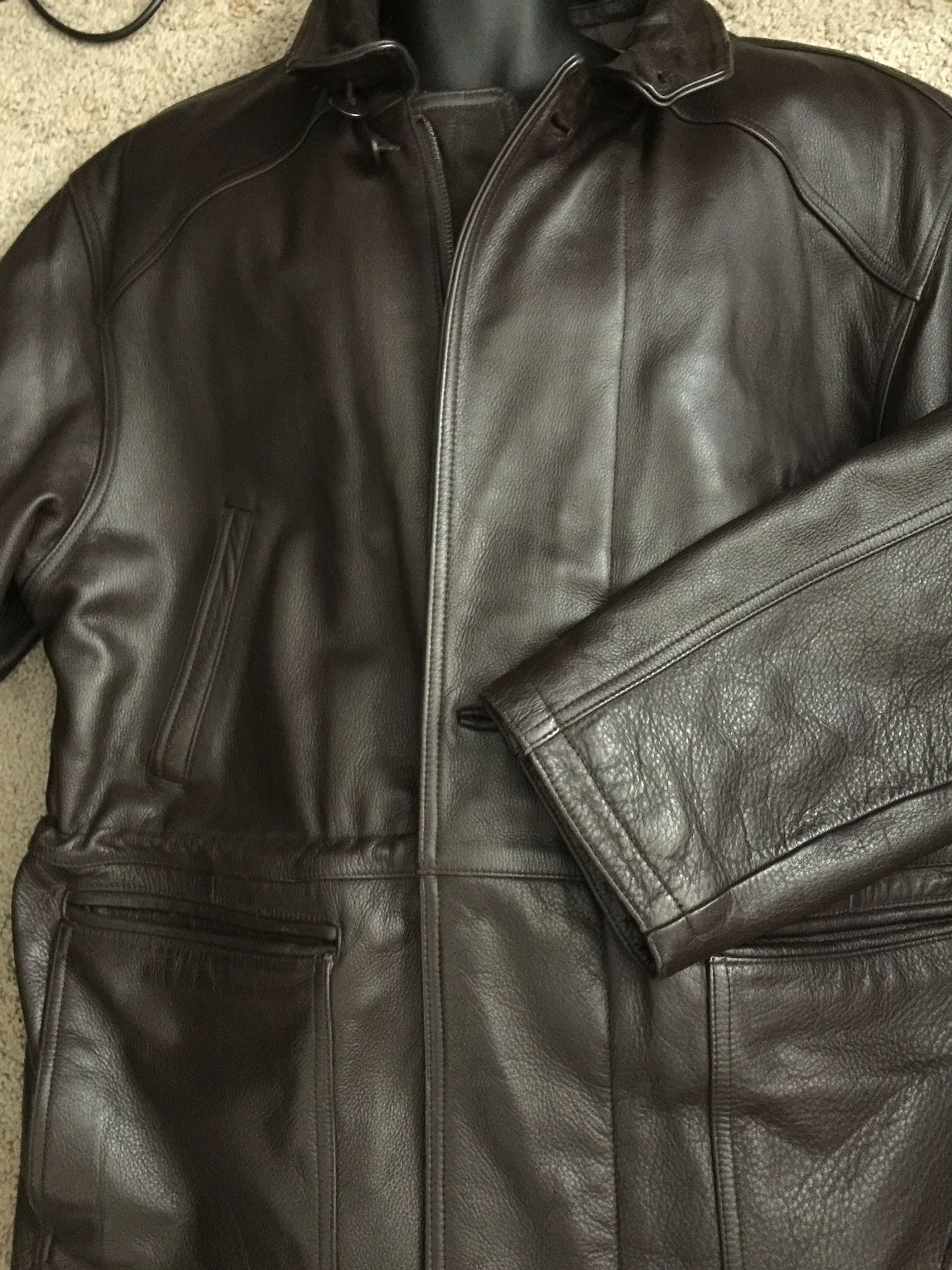 Mens PARADOX Heavy Leather Coat XL - Etsy