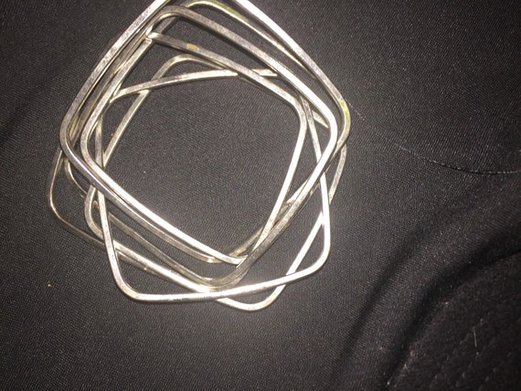 Vintage Inter-locking Silver Bracelet - image 3