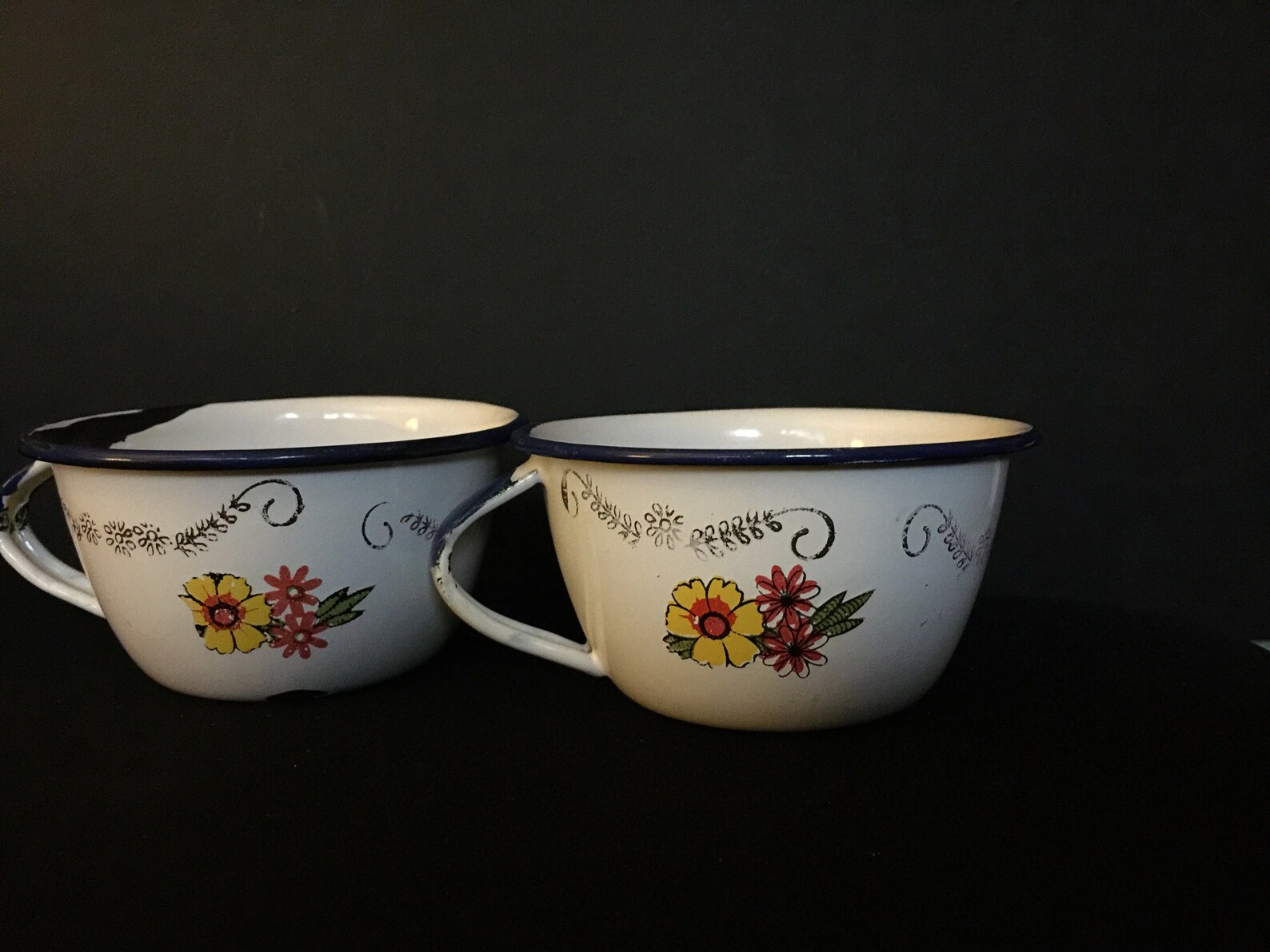 Vintage TRES Enamelware Cups 2 Etsy UK