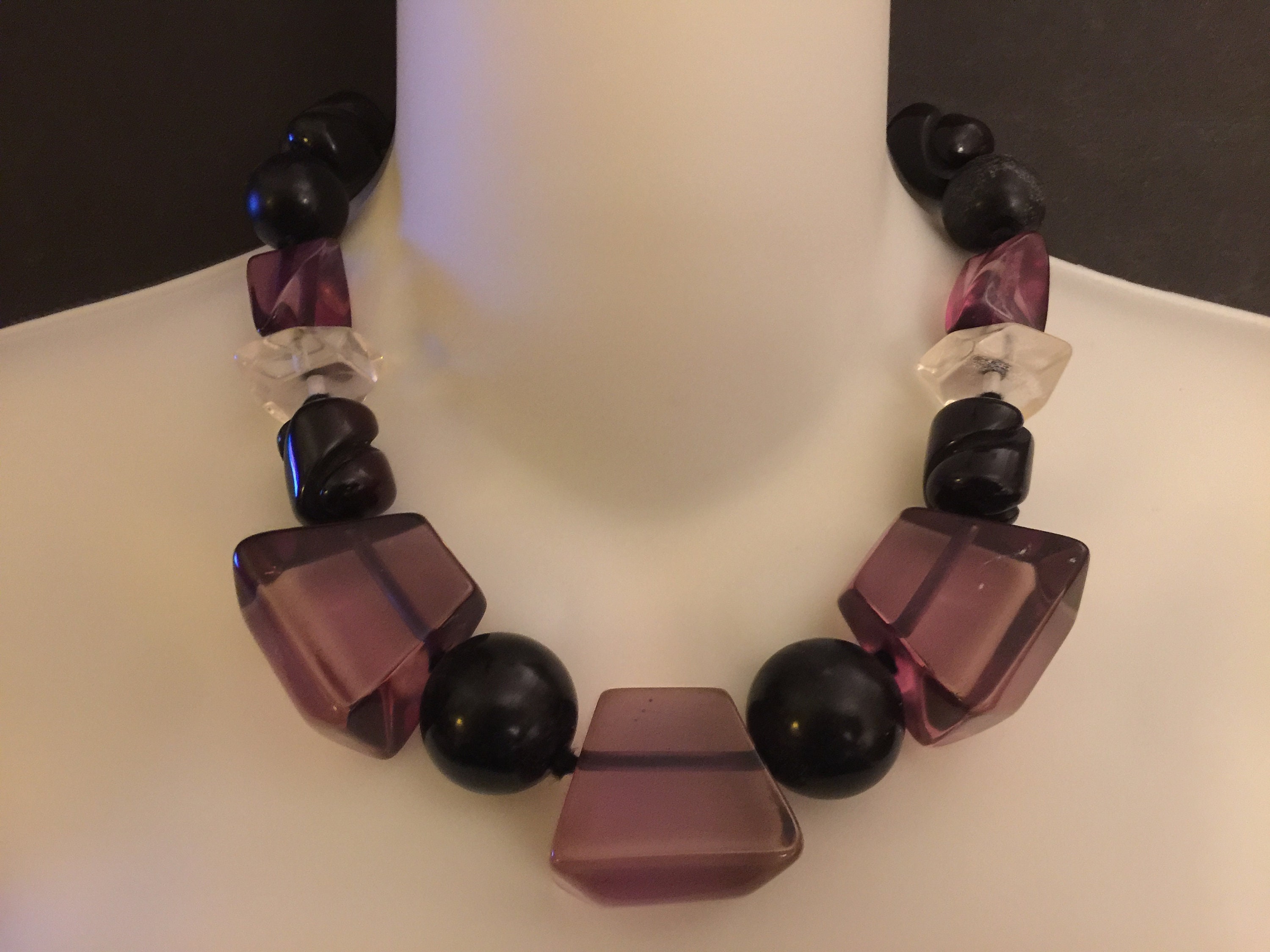 【おすすめ】 Lucite Chunky Milano Co Ze Vintage Fashion Signed Jewelry, アート・デザイン・音楽
