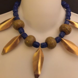 Vintage Rare Heavy Beaded Statement Runway Necklace- chocker