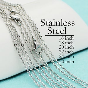 Stainless Steel Necklace Wholesale, Tarnish Free Rolo Chain Cable Link Necklace for Women 16 18 20 22 24 30 Inch for Jewelry Making
