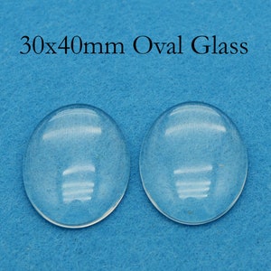 Cabochons ovales en verre de 30x40mm, housses de cabochon ovales de 30x40mm, dômes en verre clair, grands ovales en verre, ovales en verre clair grossissant image 1