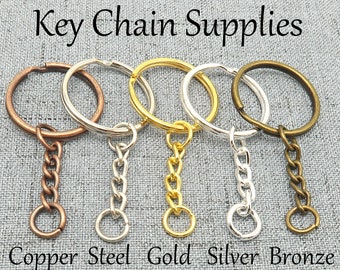 Bulk Key Ring With Chain and Jump Ring, Nickel Plated Key Chains, Wholesale  Keychains 