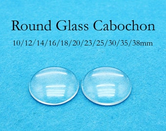 10/50 Pieces- Clear Glass Cabochons 10 12 14 16 18 20 22 23 25 30 35 38mm Round Square Oval Glass Dome Cover for Photo Jewelry Making