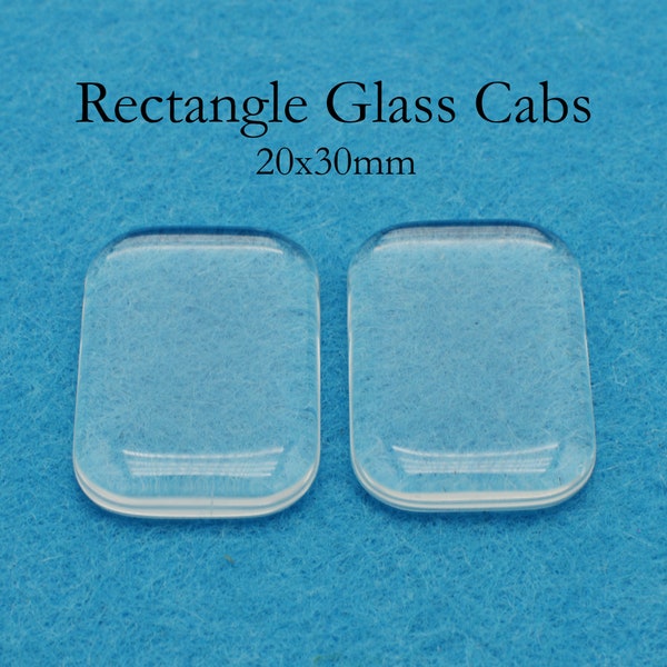 20x30mm Rectangle Glass Cabochons, Clear Glass Rectangle Cabochon, 20x30mm Rectangle Cabochon, 20x30mm Clear Glass Cabs