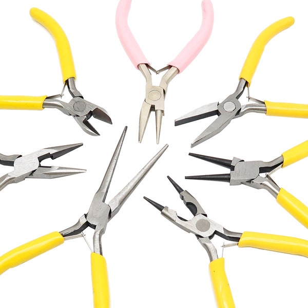 Jewelry Pliers, Round Nose Pliers, Flat Nose Pliers, Wire Cutter Pliers, Wire Looping Pliers, Needle Nose Bending Tool for Jewelry Making