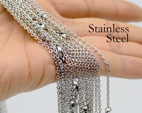 Stainless steel deals cable necklace
