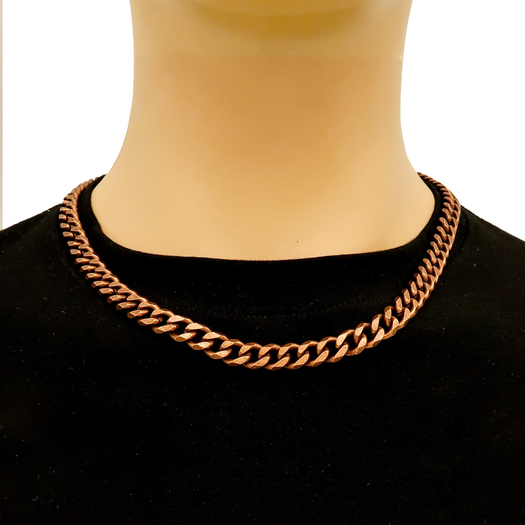 SOLID COPPER HEAVY CUBAN MENS LINK NECKLACE (sold by the piece ) –  Novelties Company