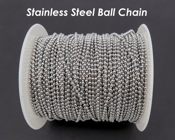 Stainless Steel Ball Chain Necklace, Silver Jewelry