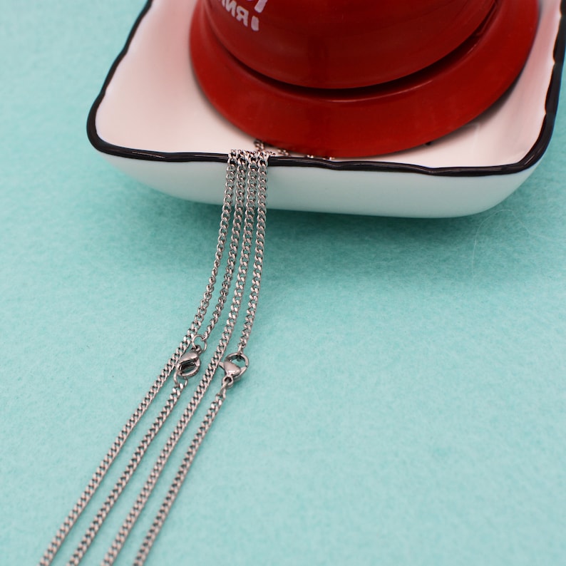 20 pcs Stainless Necklace Chain Stainless Steel Chain Necklace 2mm Stainless Steel Curb Chain Stainless Chain Necklace