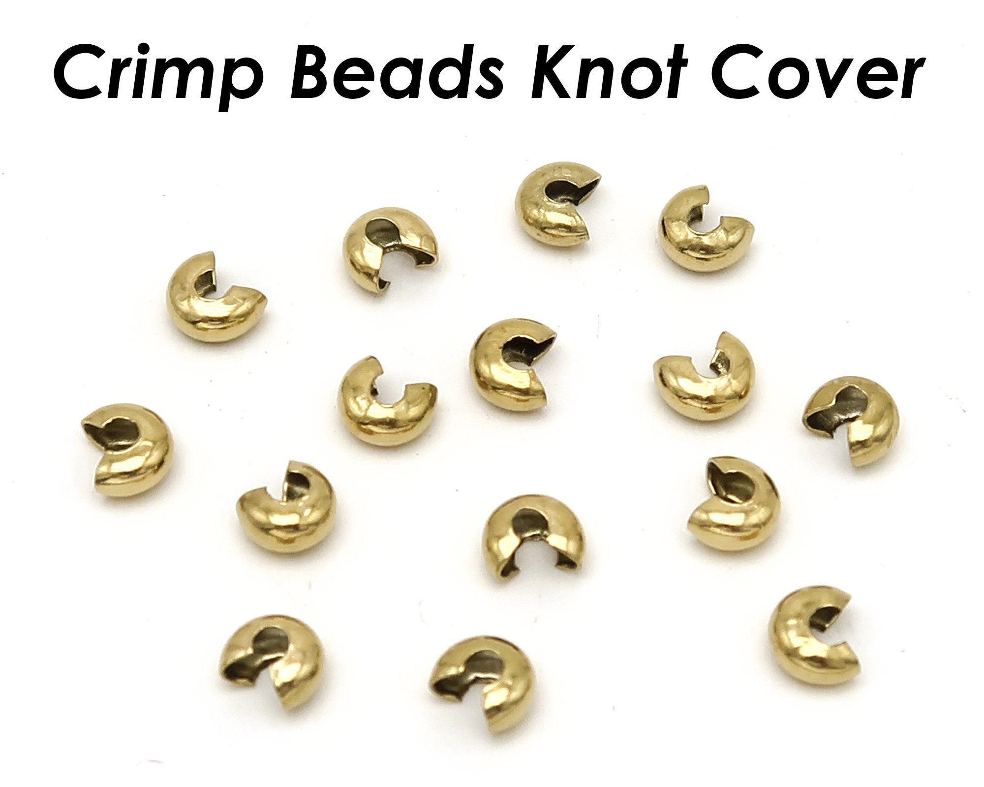 100pcs Half Round Open Crimp Beads Knot Covers