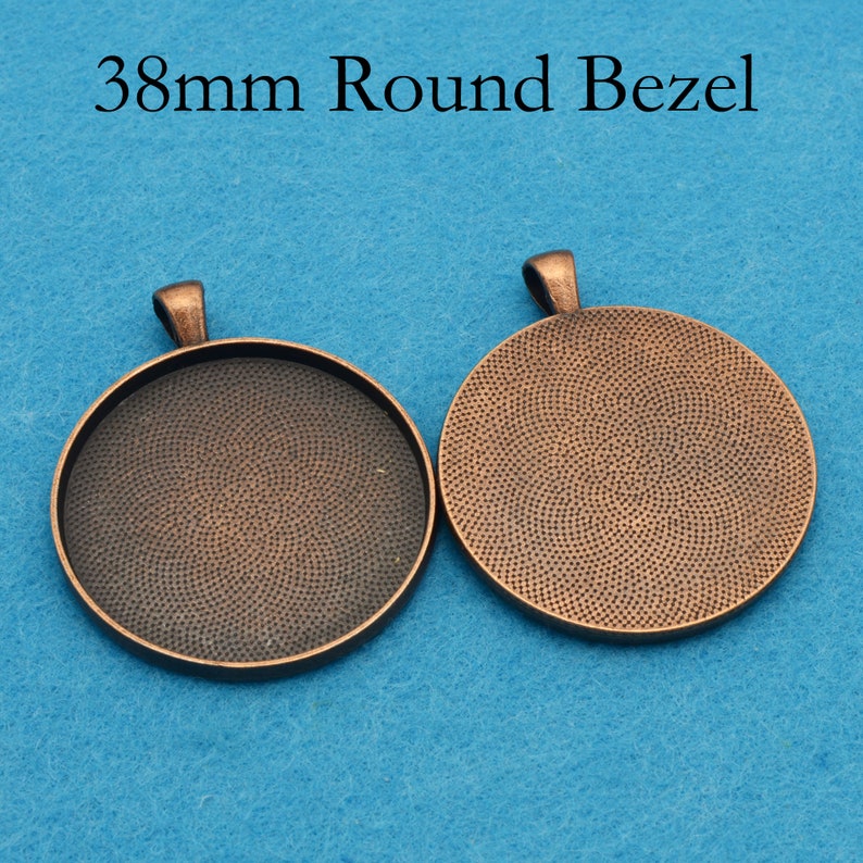 38mm Round Pendant Tray, 1.5 Inch Pendant Blanks, Round Bezel Cup, 1.5'' Cabochon Setting Silver Gold Brozne Copper Black Rose Gold Antique Copper