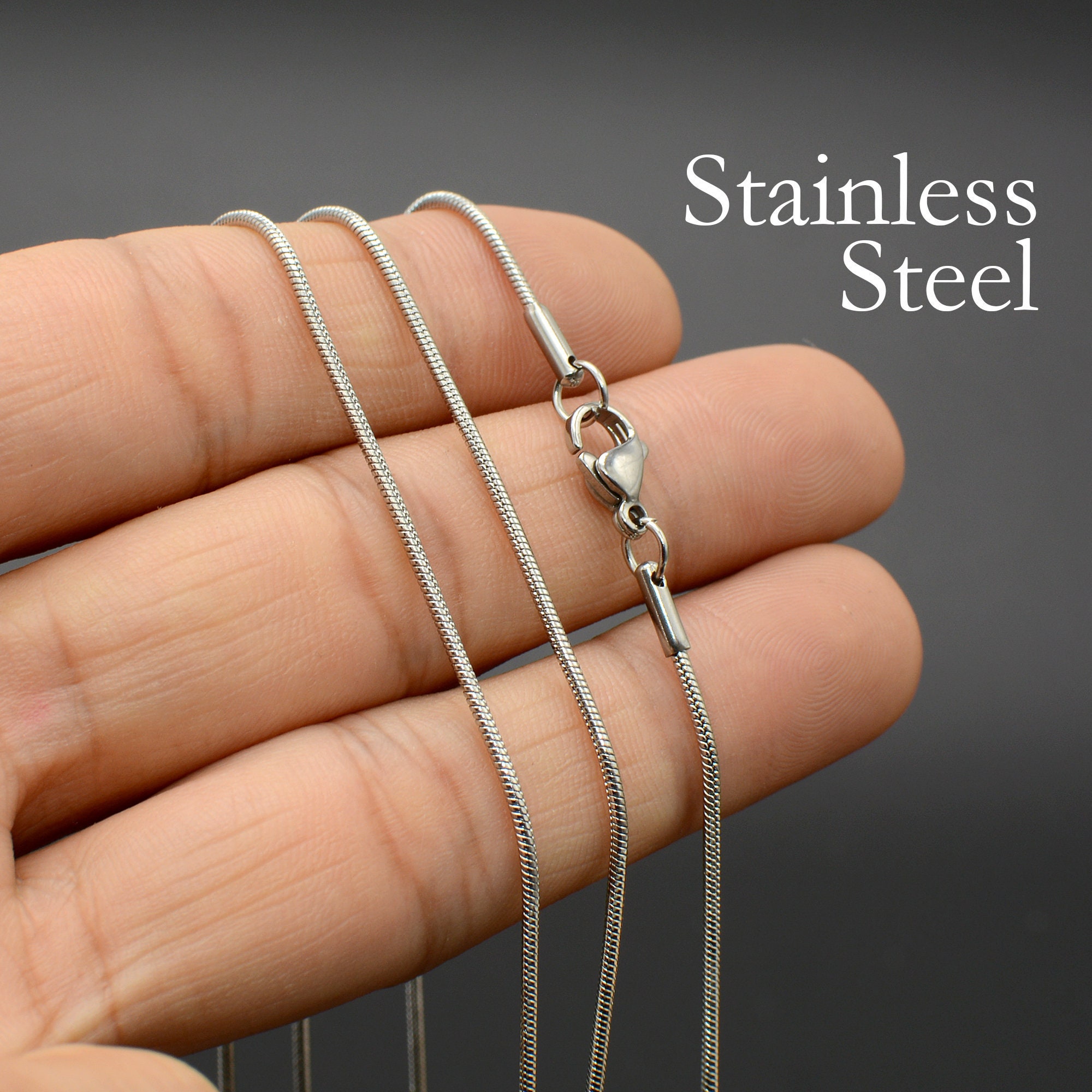 10/50 pcs Stainless Steel Snake Chain 1.2mm Snake Chain Etsy