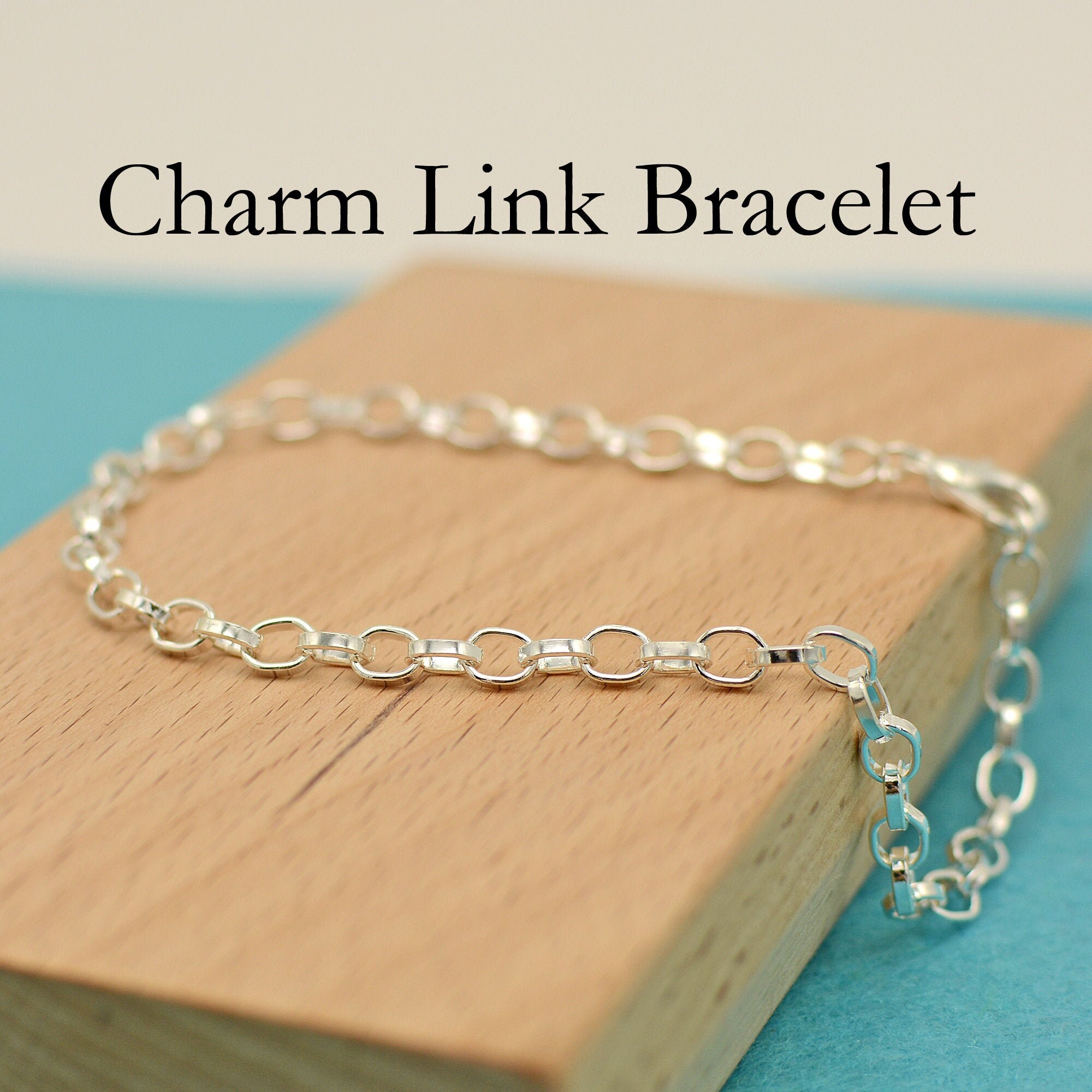 10 pcs x Charm Bracelet Blanks Oval Link Bracelet Charm | Etsy