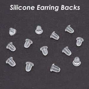 Silicone Earring Backs, BULK Clear Soft Rubber Earring Backs, Wholesale Earring Stoppers, Safety Earring Nuts image 2