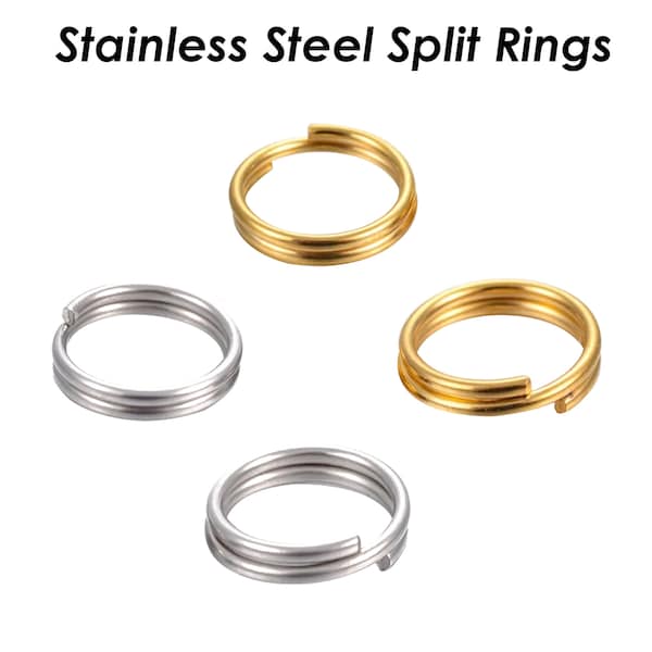 100 x Stainless Steel Split Rings 5mm 6mm 8mm 10mm, Silver Gold Split Rings Wholesale, Jewelry Supplies, Jewelry Findings for Jewelry Making