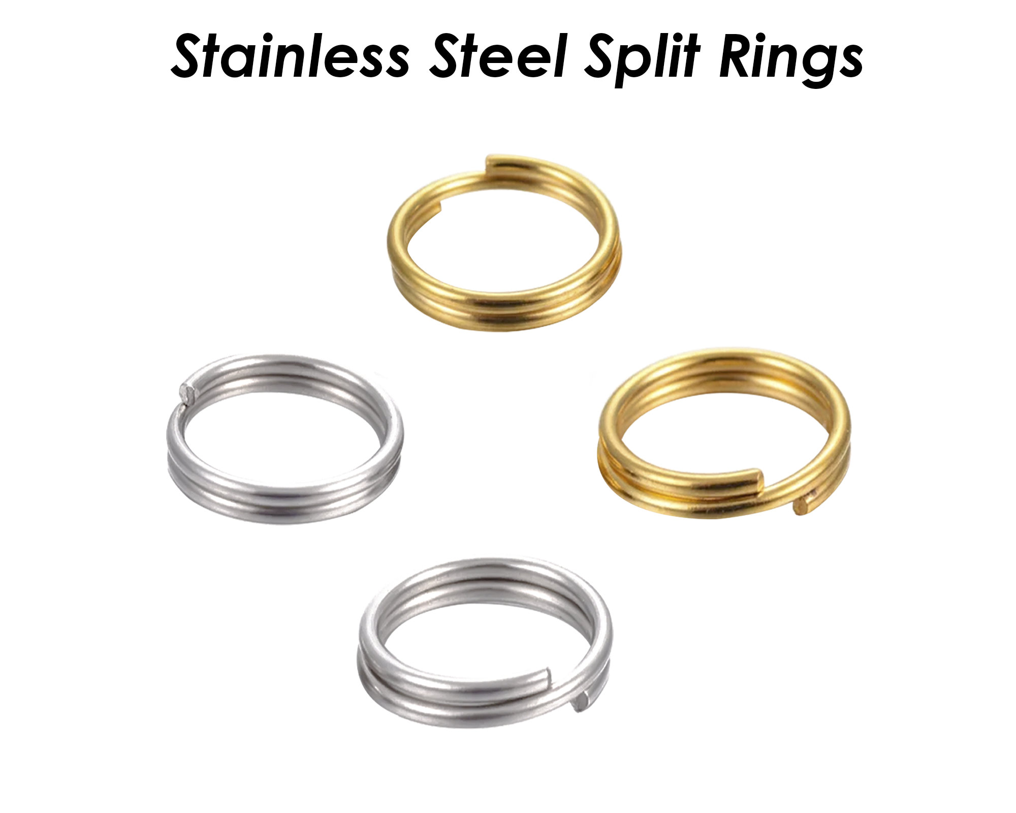 Heavy Duty Split Rings 4 Stainless Steel 8mm Small Ring Connectors  Flattened Chain Maille 100lb Pulling Resistance 