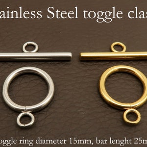 Anillos de salto de acero inoxidable 3/4/5/6/8 mm, anillos de salto de plata y oro al por mayor, suministros de hallazgos de joyería sin deslustre para la fabricación de joyas 50 - Toggle clasp