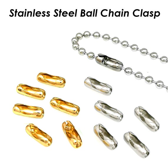 10pcs Bead Chain,304 Stainless Steel Dog Tag Chain Ball Chain Necklace  Bulk, Beaded Necklace Chains for Jewelry Making DIY Crafts 