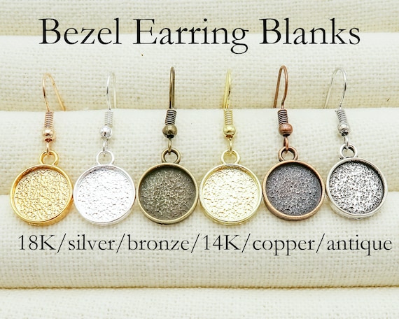 20 X Bezel Earring Setting 12mm 16mm 18mm 20mm Round Earring Base Tray Blanks for Jewelry Making Silver Gold Brozne Copper Gunmetal Etsy Australia