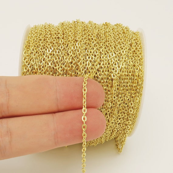 30Ft x 14K Gold Chain by the Foot Bulk Chain by the Inch Etsy