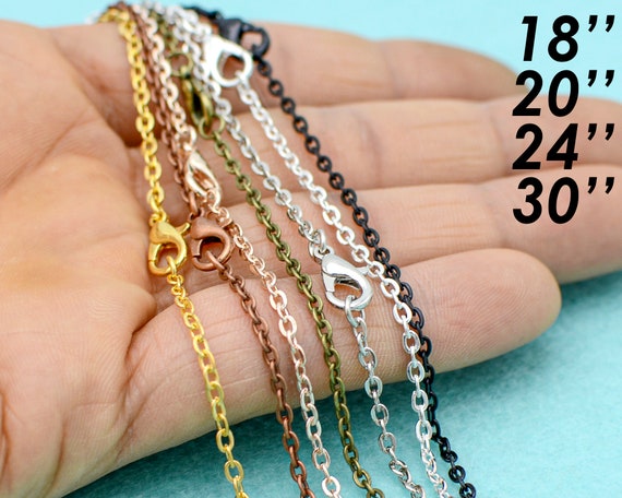  20 Pack Necklace Chains Gold Plated Stainless Steel Cable Chain  Necklace Bulk for Jewelry Making, 18 Inches : Arts, Crafts & Sewing