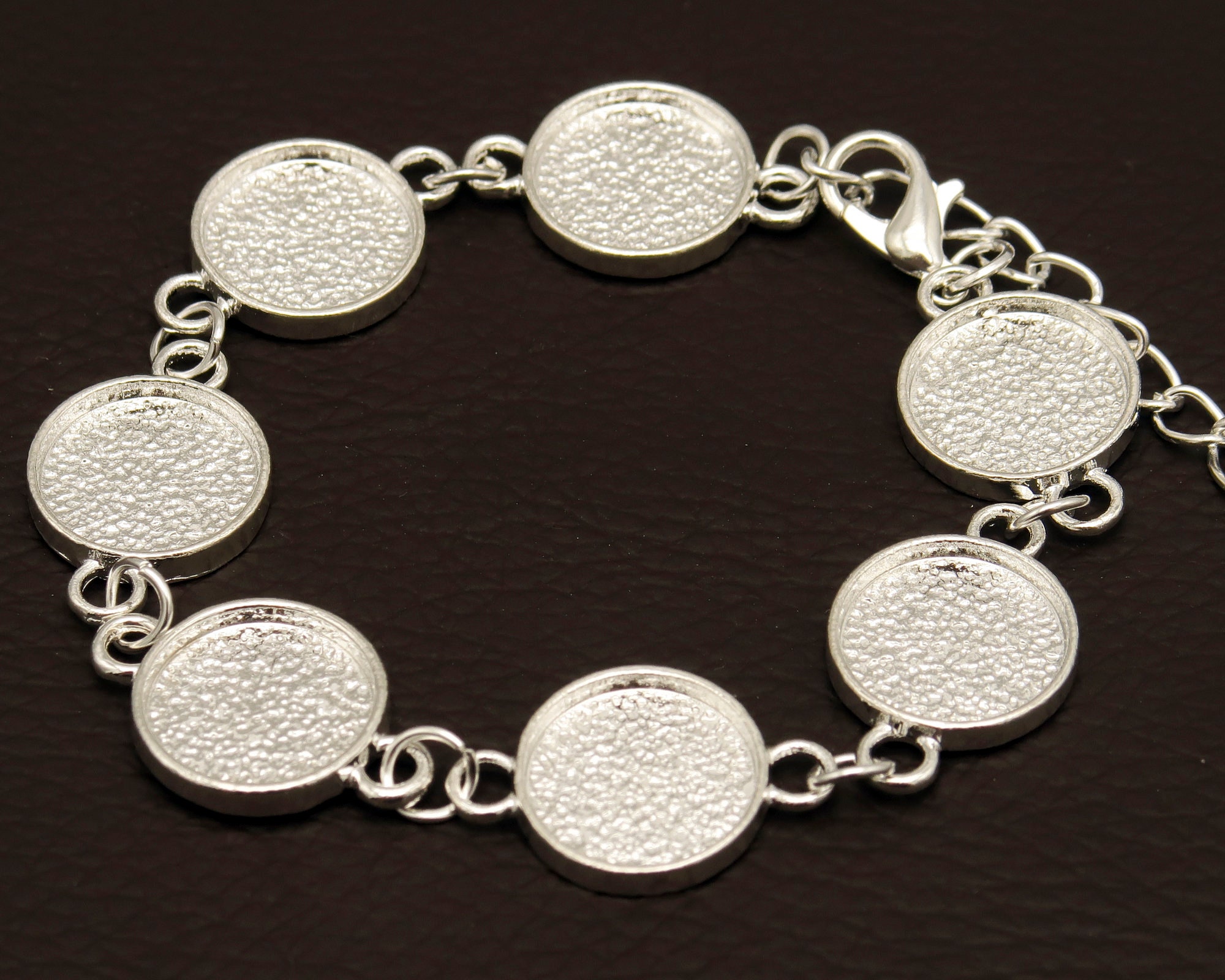 12mm Round Bezel Bracelet Blanks for Jewelry Making Silver Etsy