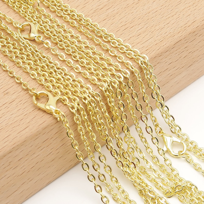 10/50 pcs 14K Gold Necklace Chain 18 24 30 Inches 14Kt Gold Etsy