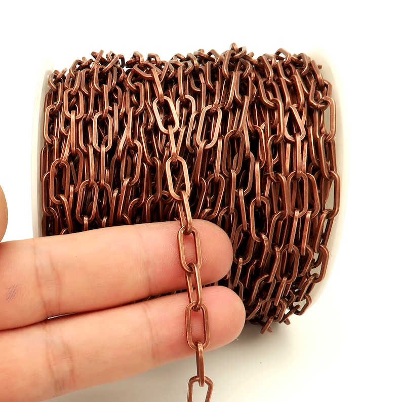 10 Ft 14K Gold Paper Clip Chain Bulk by the Yard Rectangle Etsy