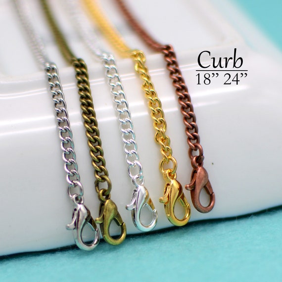 20mm Heavy Curb Silver Necklace Chain