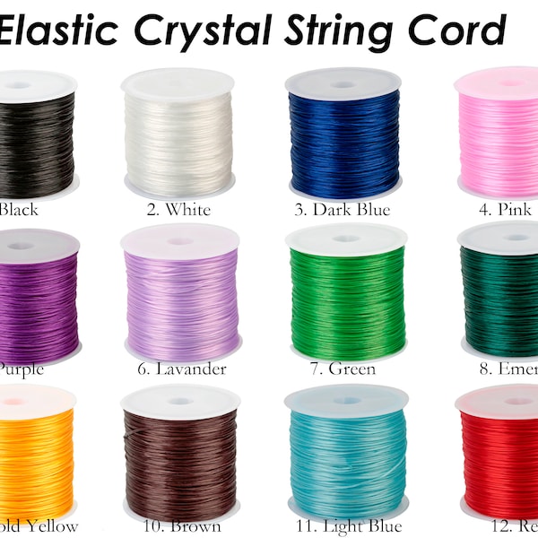 60 Meter Elastisches Stretch Cord 0,8mm, Hochwertige Stretchy Crystal String Cord für Schmuckherstellung Armband Perlenfaden