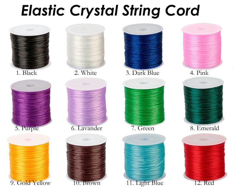 60 Meters Elastic Stretch Cord 0.8mm, High Quality Stretchy Crystal String Cord for Jewelry Making Bracelet Beading Thread image 1