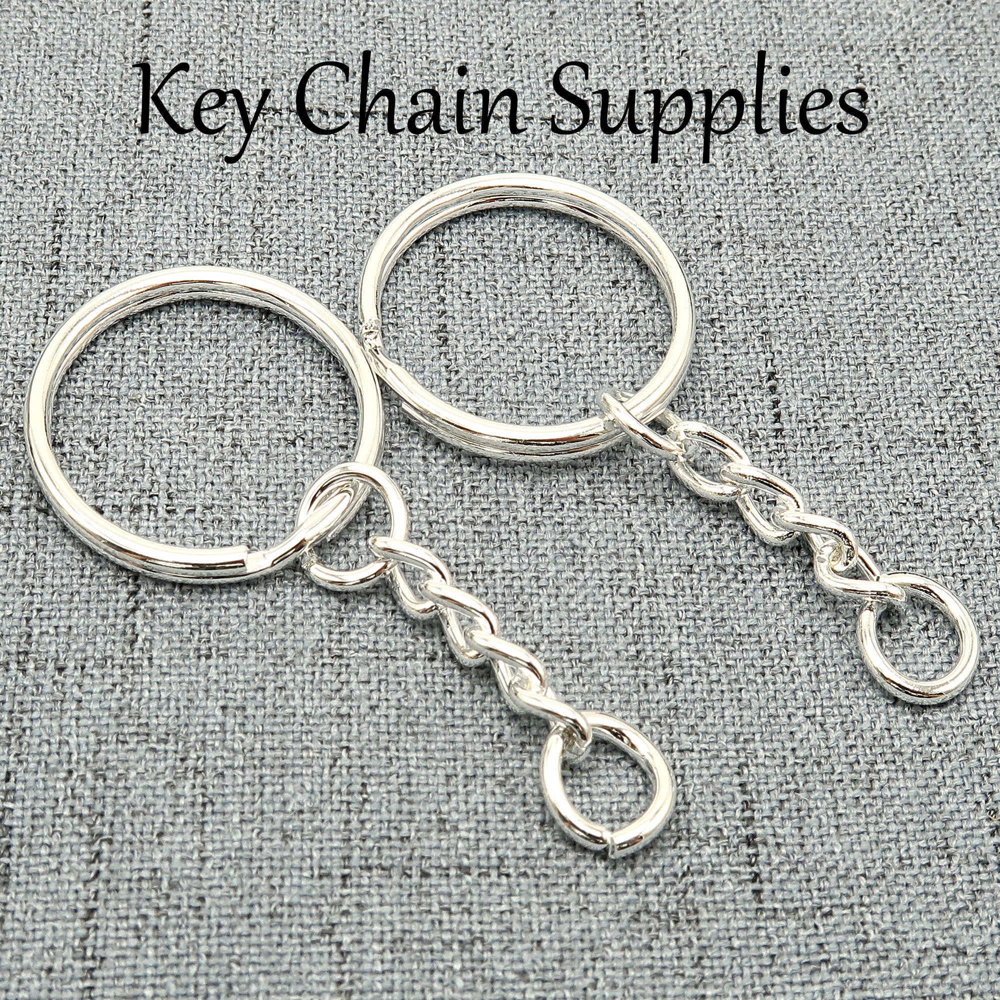 HXSEMAYIG 200pcs Key Rings Split Bulk Keyrings for Keychain and Crafts (25mm) Silver