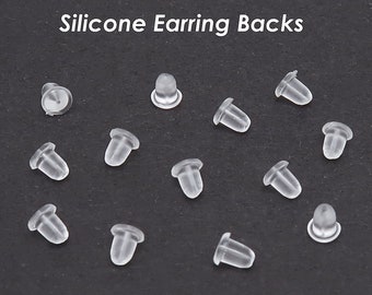 Silicone Earring Backs, BULK Clear Soft Rubber Earring Backs, Wholesale Earring Stoppers, Safety Earring Nuts