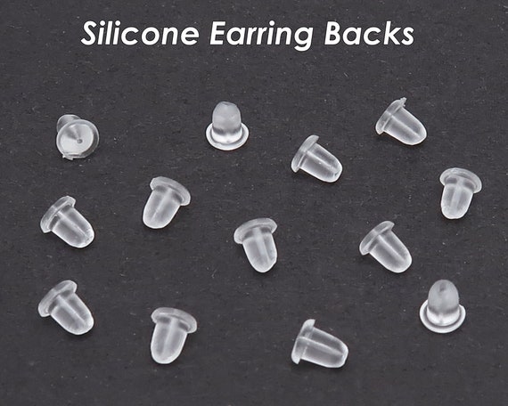 Silicone Earring Backs, BULK Clear Soft Rubber Earring Backs, Wholesale  Earring Stoppers, Safety Earring Nuts 