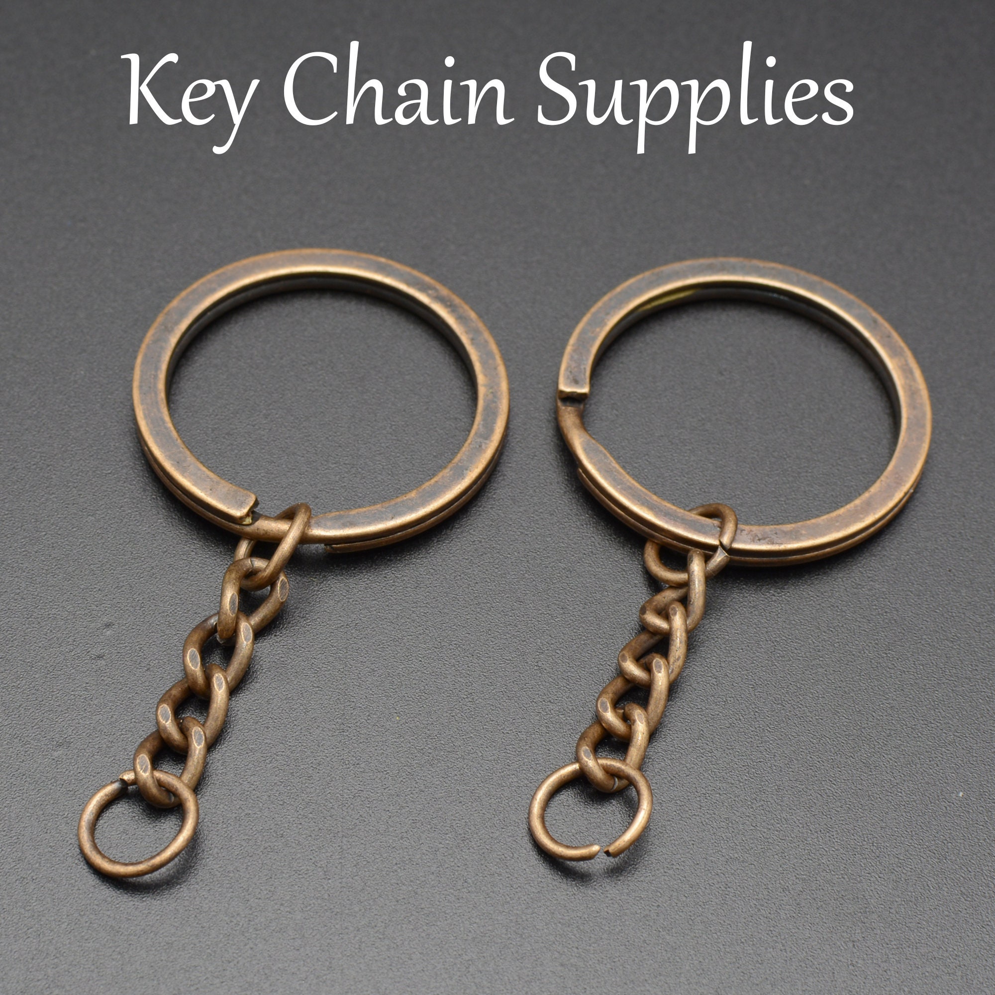 10/50 Keychain Supplies, Key Chain Keyring Wholesale, Big Lobster Clasp Chain  Key Ring Jump Rings Bronze/gold/copper/silver/gold 14K 