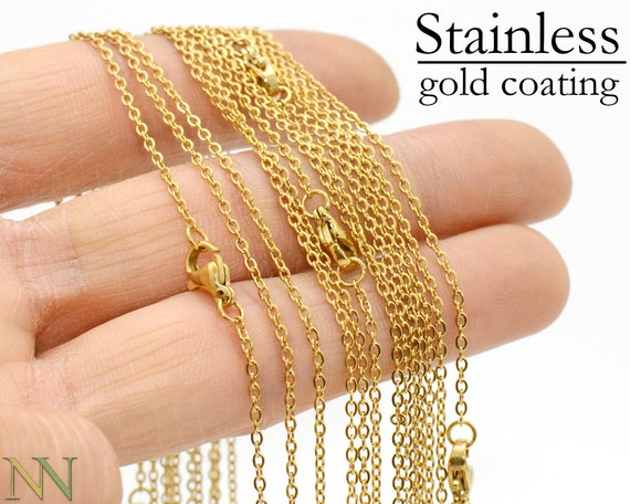 50 X Stainless Steel Chain Necklace 16 18 20 22 24 30 Inch Oval