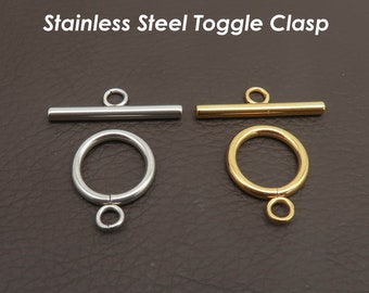 Stainless Steel Toggle Clasp Gold & Silver, Wholesale Toggle Clasps, Necklace Bracelet Connectors, Jewelry Findings