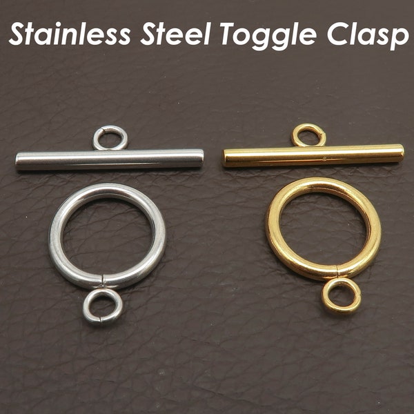Stainless Steel Toggle Clasp Gold & Silver, Wholesale Toggle Clasps, Necklace Bracelet Connectors, Jewelry Findings